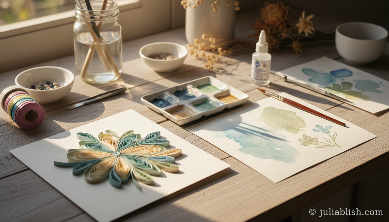 Where Paper Meets Pigment: Combining Paper Quilling and Watercolor Painting